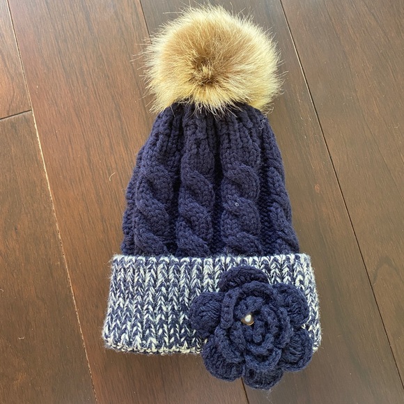 Gingersnaps Navy Pom Pom Hat - Picture 1 of 5